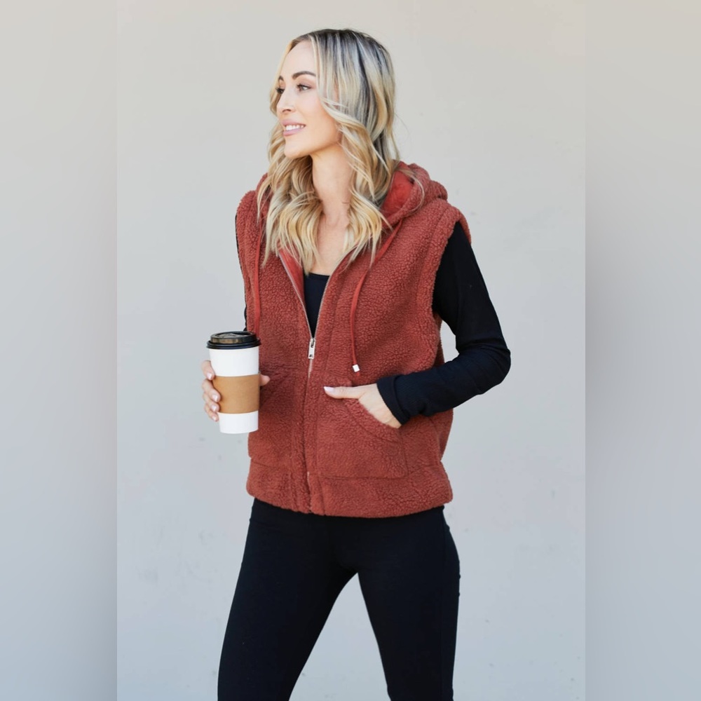 Full Size Sherpa Zip-Up Vest